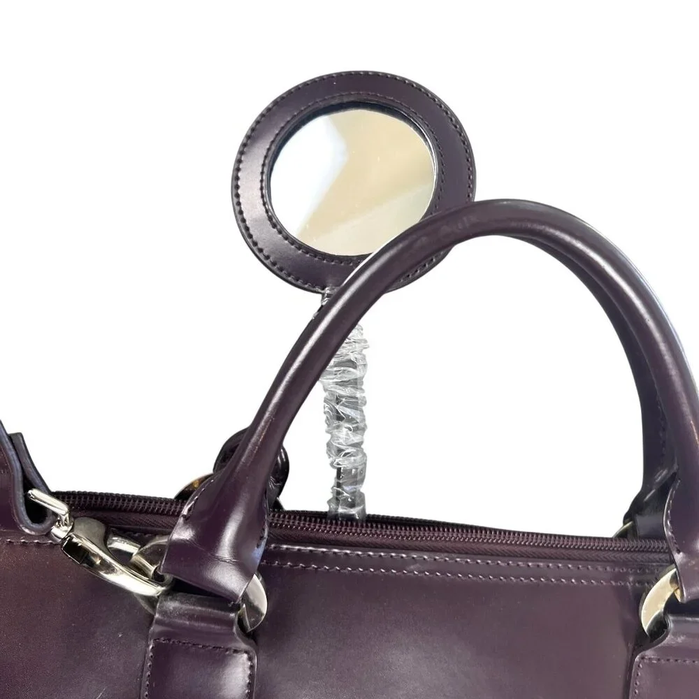 Metro Chic JEMA Laptop Tote Purse Dual Handles Detachable Strap Deep Purple